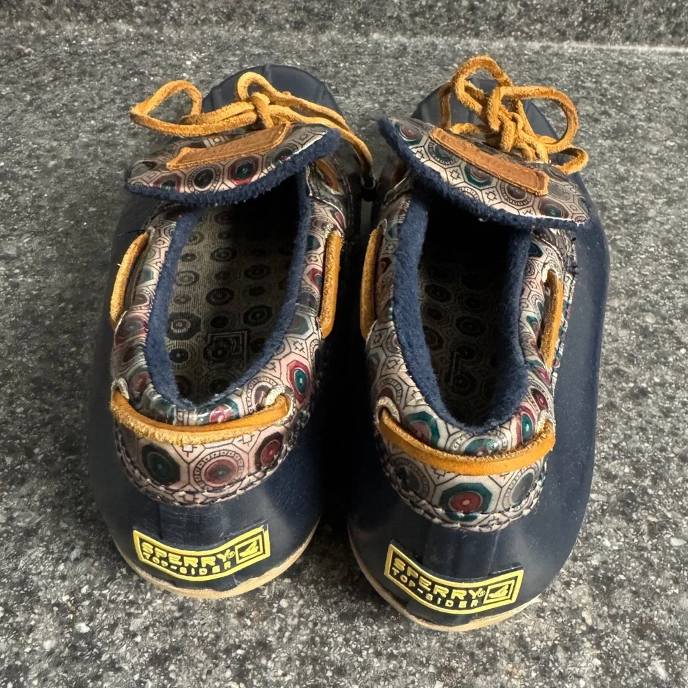 Sperry Women’s Top Sider Low Saltwater Duck Boots Blue Rubber Boat Shoes